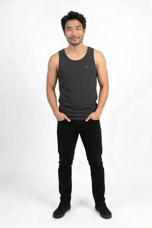 Camiseta tirantes orgánica - Gris Oscuro Jaspeado