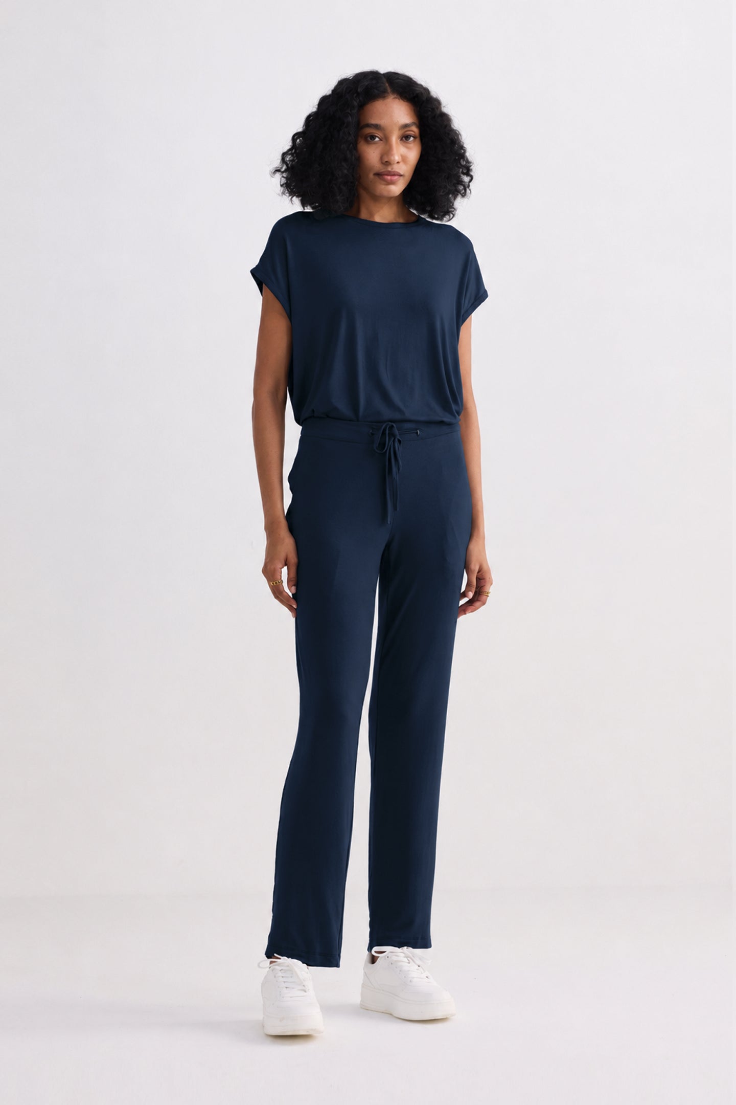 Wide Leg Pant in Navy
