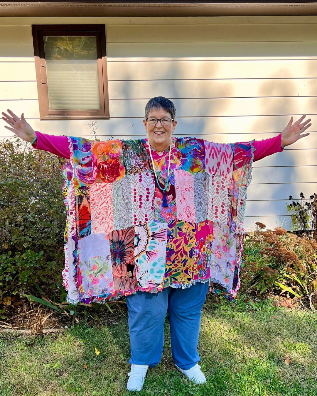 Woodstock Dreams Limited Edition Bohemian Embroidered Color Block Shrug