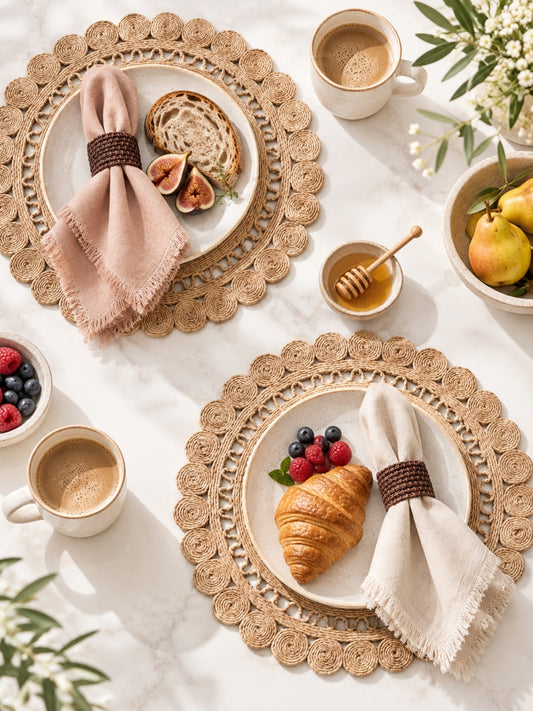 Jute Flower Placemat (Set of 2)
