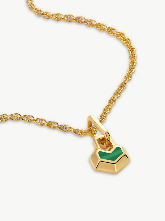 DARYL MINI NECKLACE 18k Gold Plated - Malachite