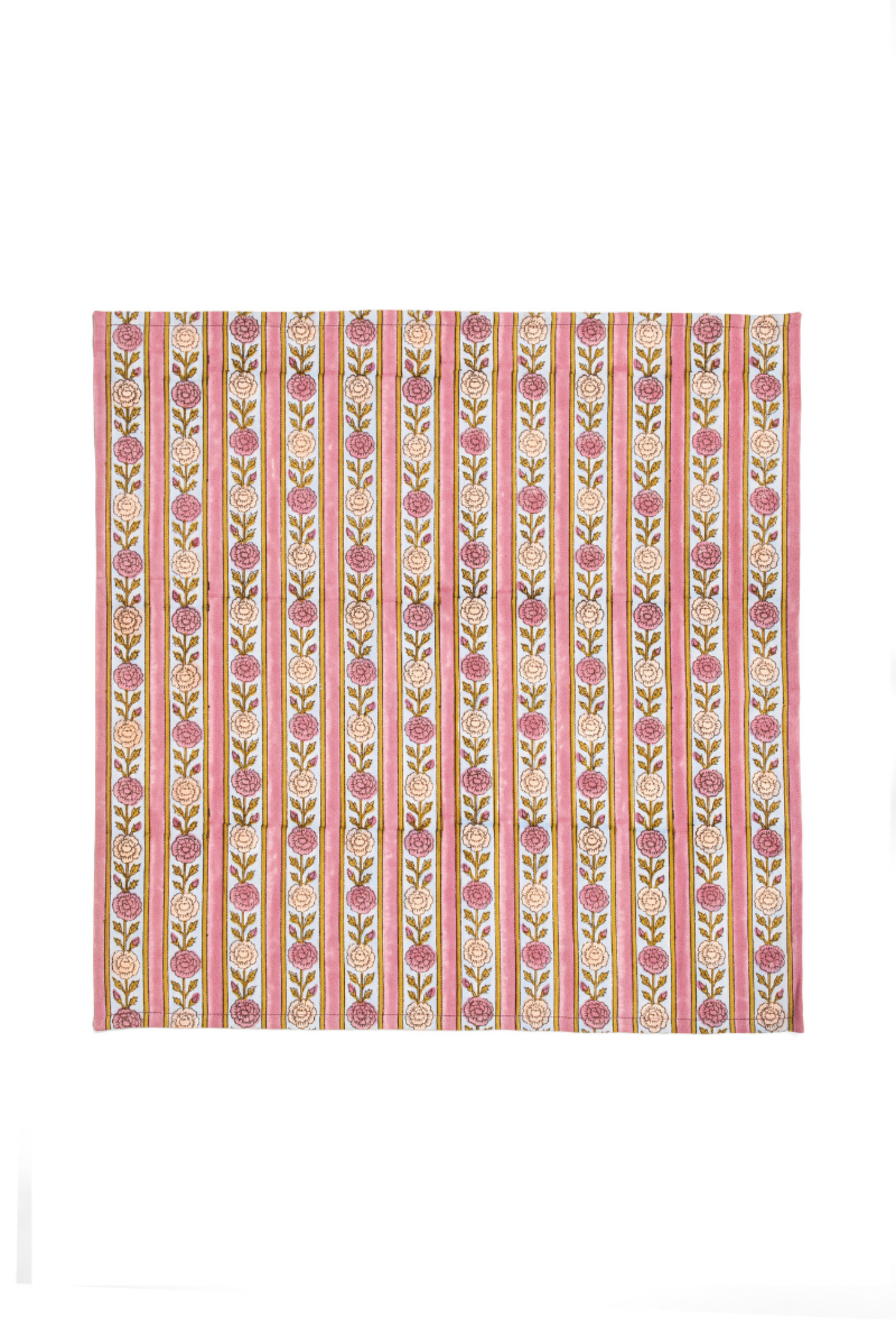Vintage Floral Stripe Napkins, Set of 4