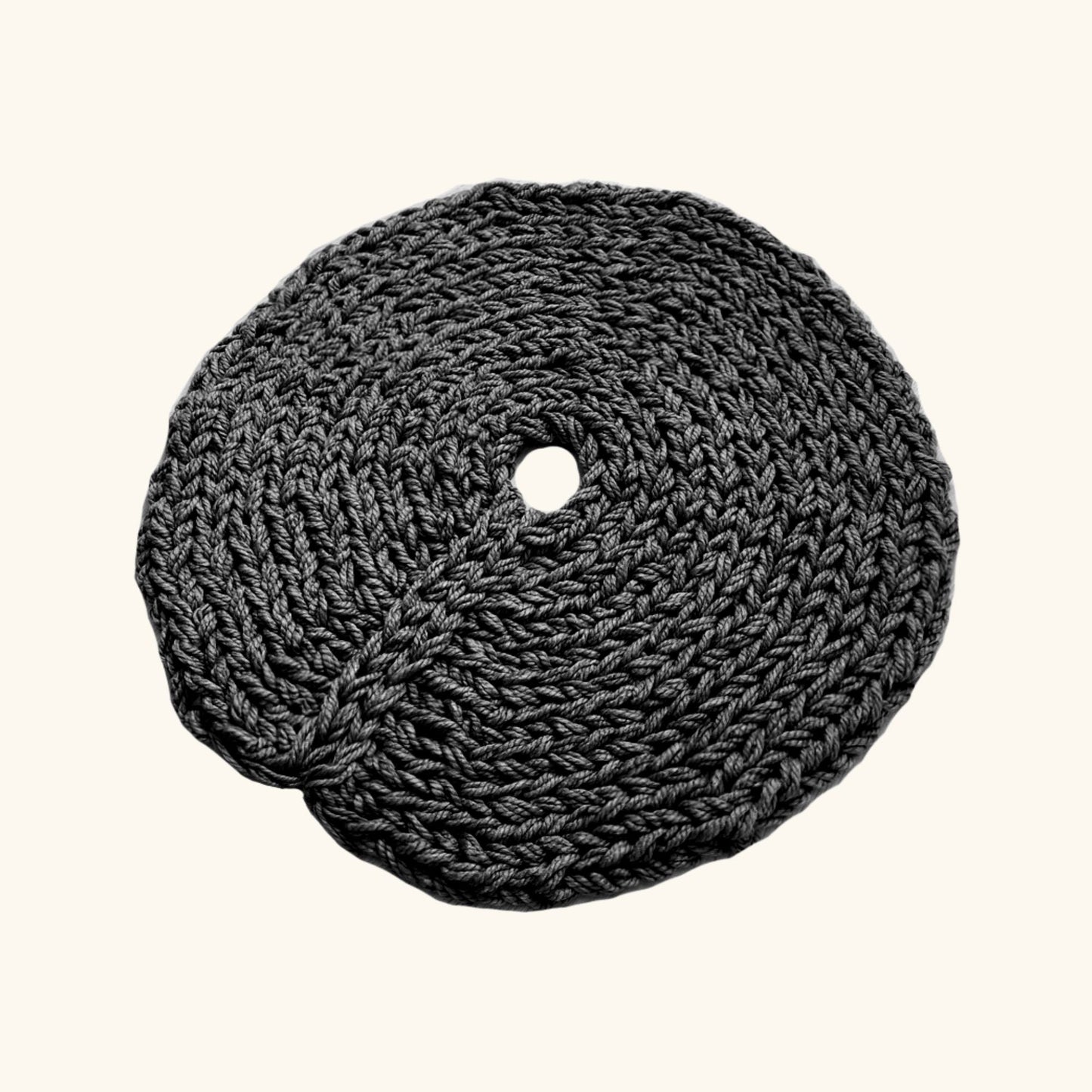 Black Chunky-Knitted Christmas Tree Skirt | US Stock