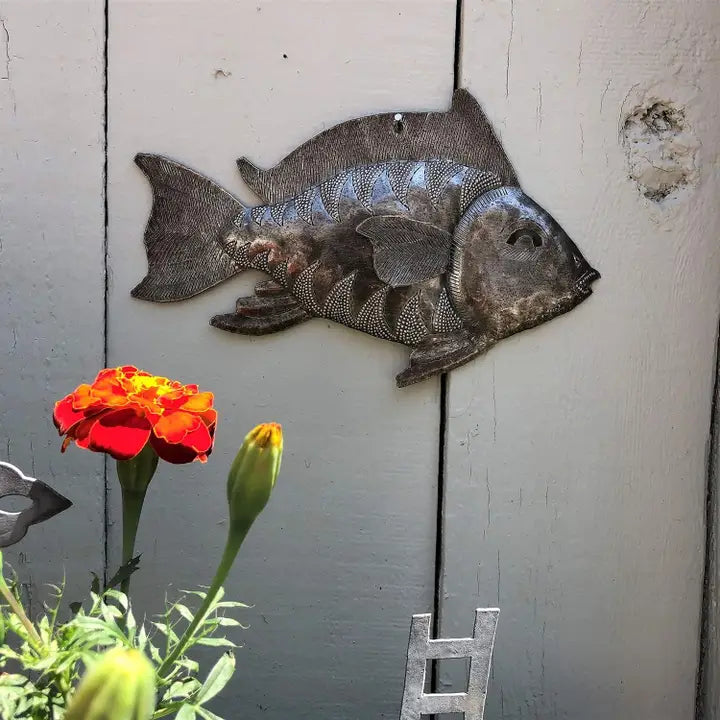 9" x 6" Fair Trade Handmade from Recycled Fish Art (Copy)
