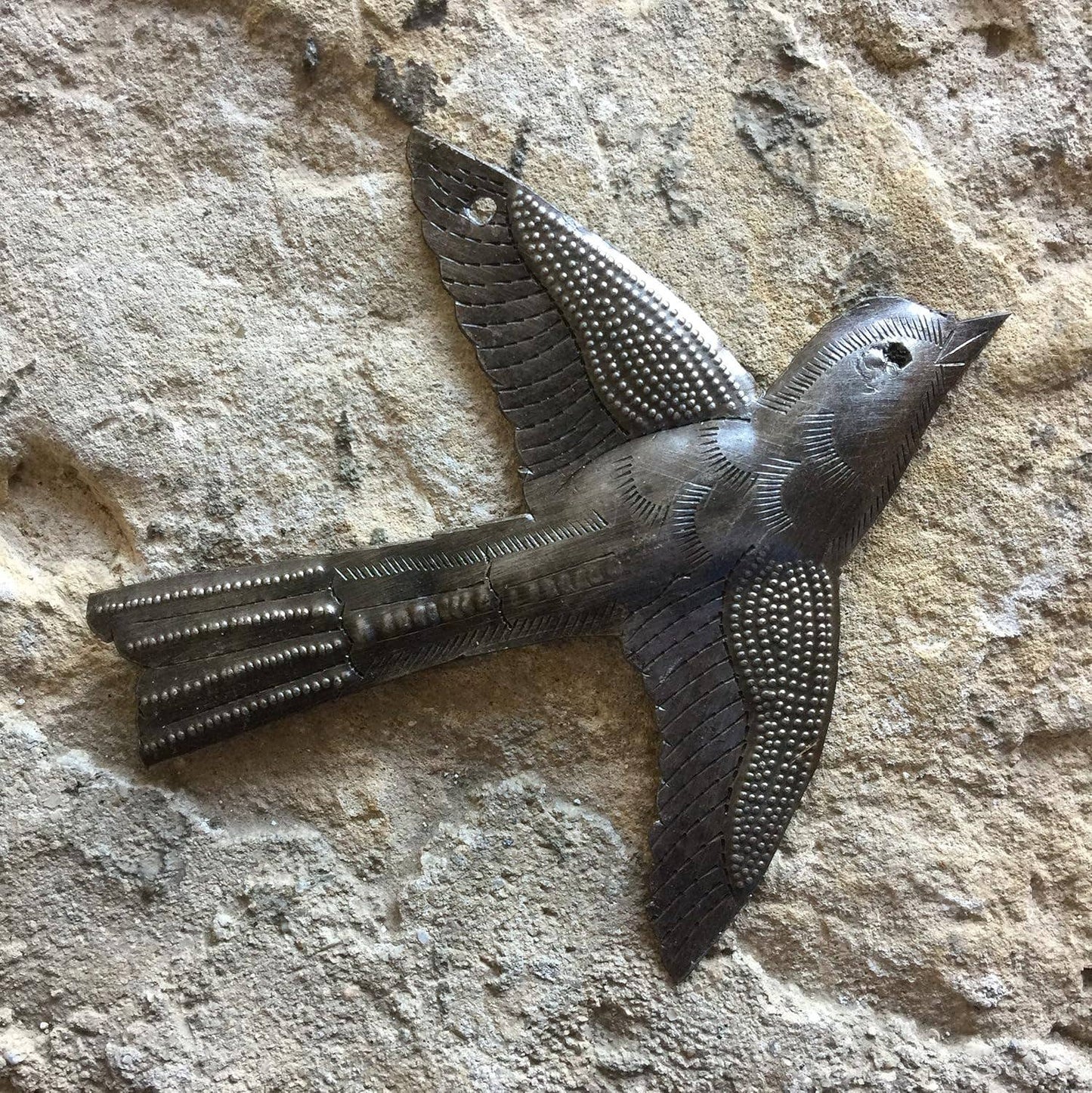 7" Small Metal Bird, Decorative Accent Handmade Figurine