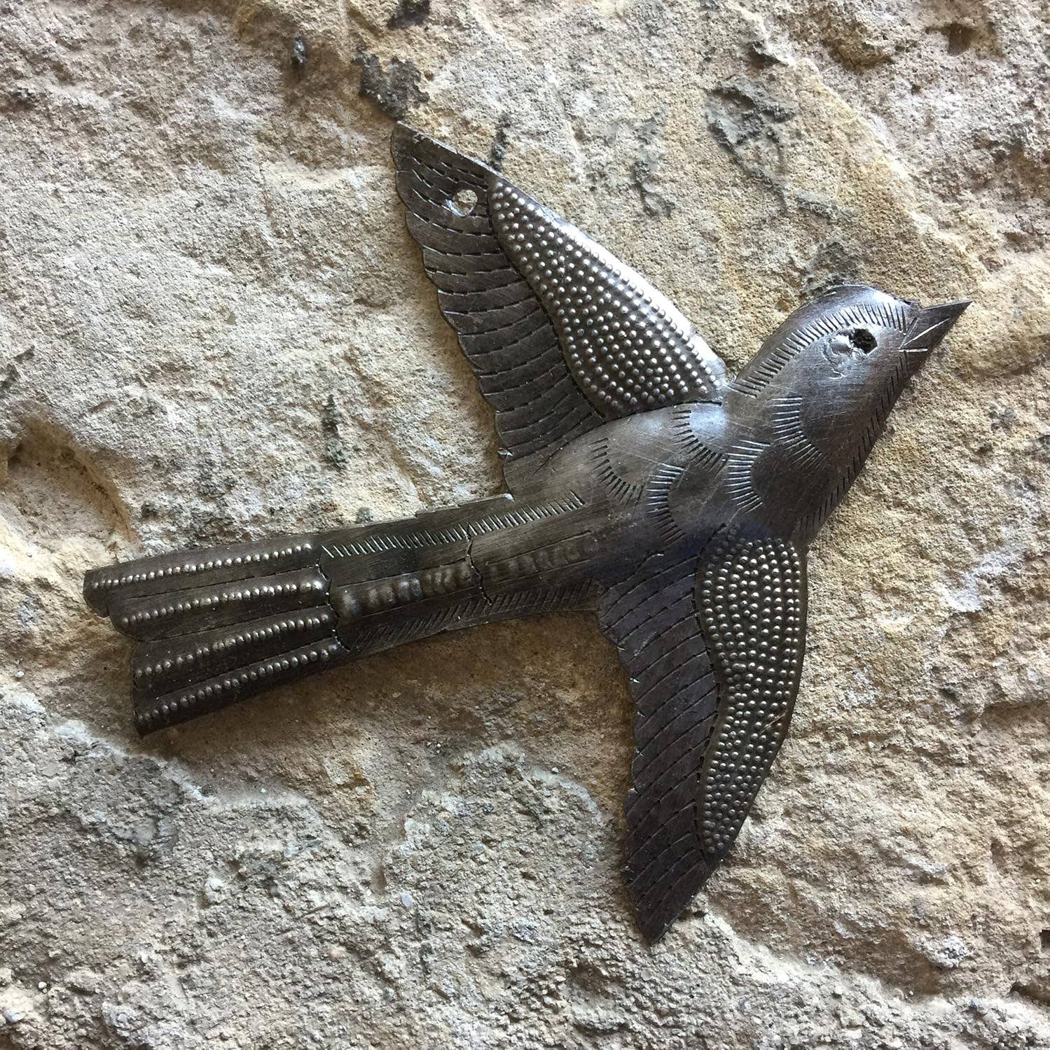 7" Small Metal Bird, Decorative Accent Handmade Figurine
