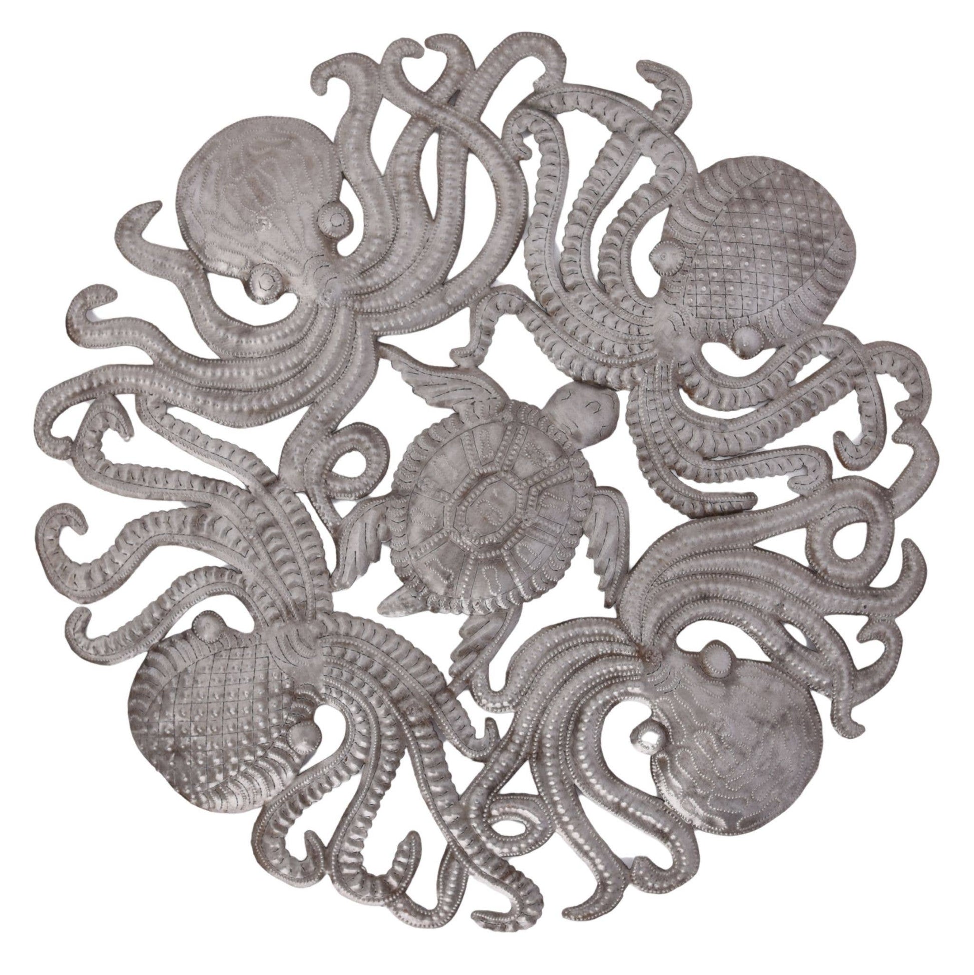 One of a kind,  Octopus Wall Art Metal Sculpture Fair Trade