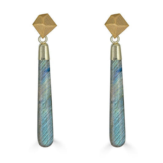 Labradorite Long Drop Earrings