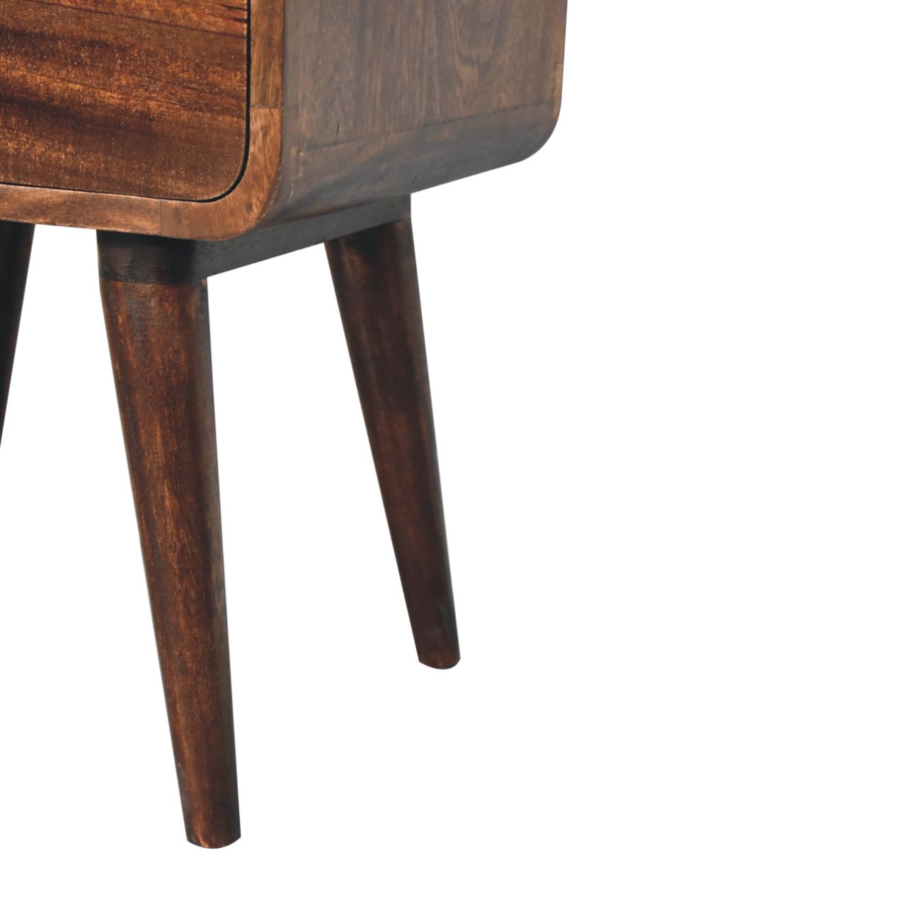 Solid Wood Curved California Walnut Nightstand