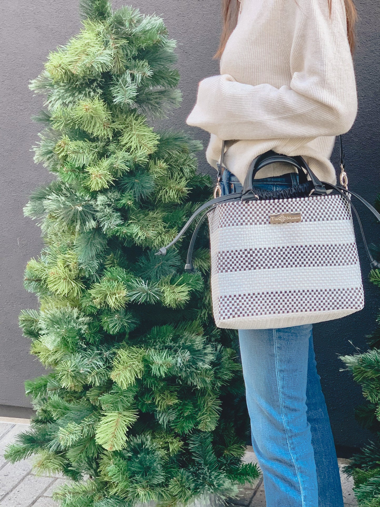 Lolo Medium Woven Crossbody Drawstring Bag