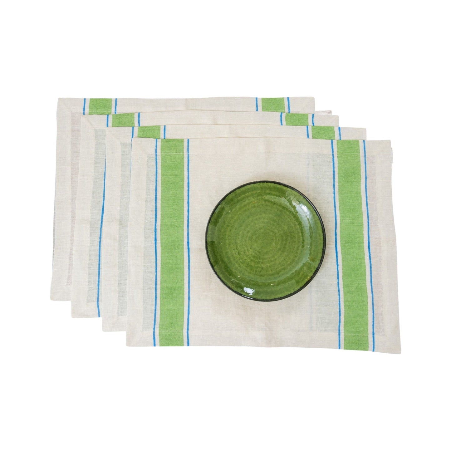 Leher Linen Placemats - Green (Set of 2)