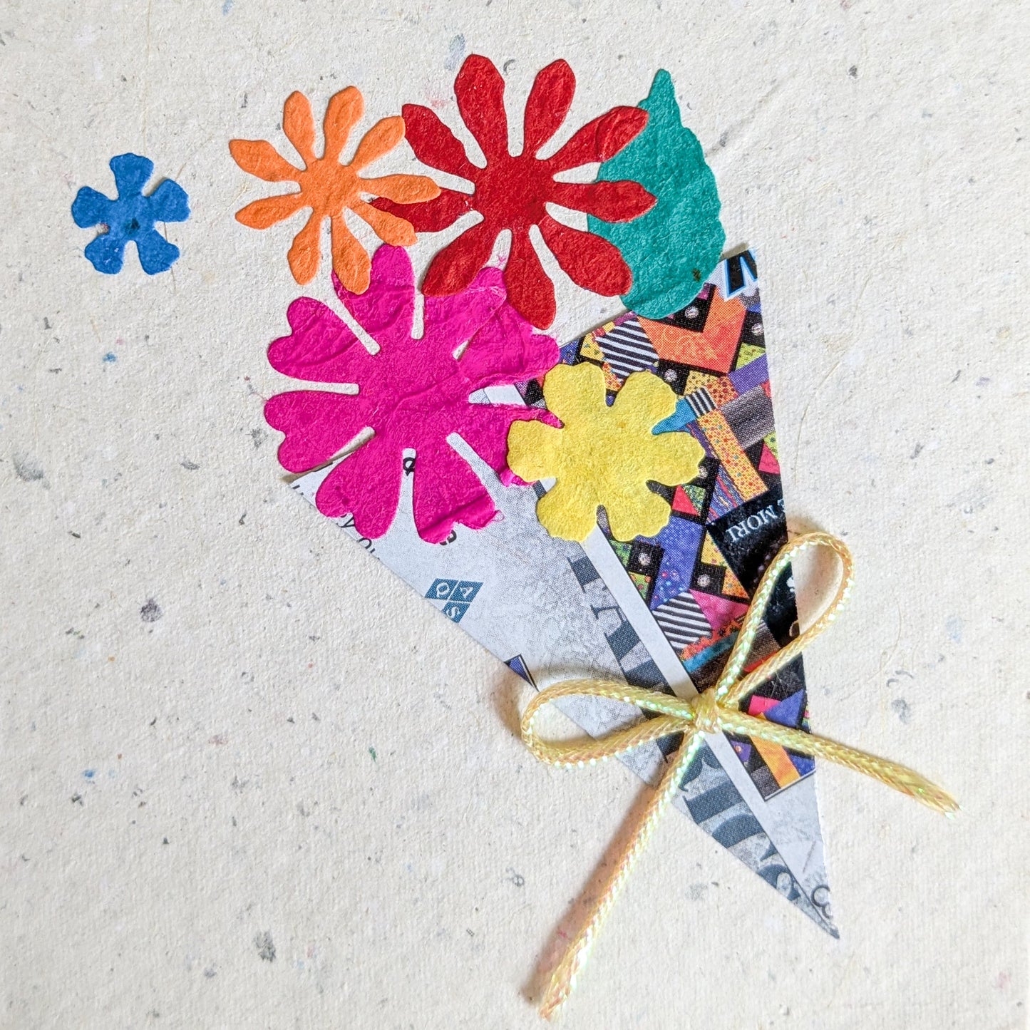 Handmade Recycled Paper Greeting Cards – Pack of 5