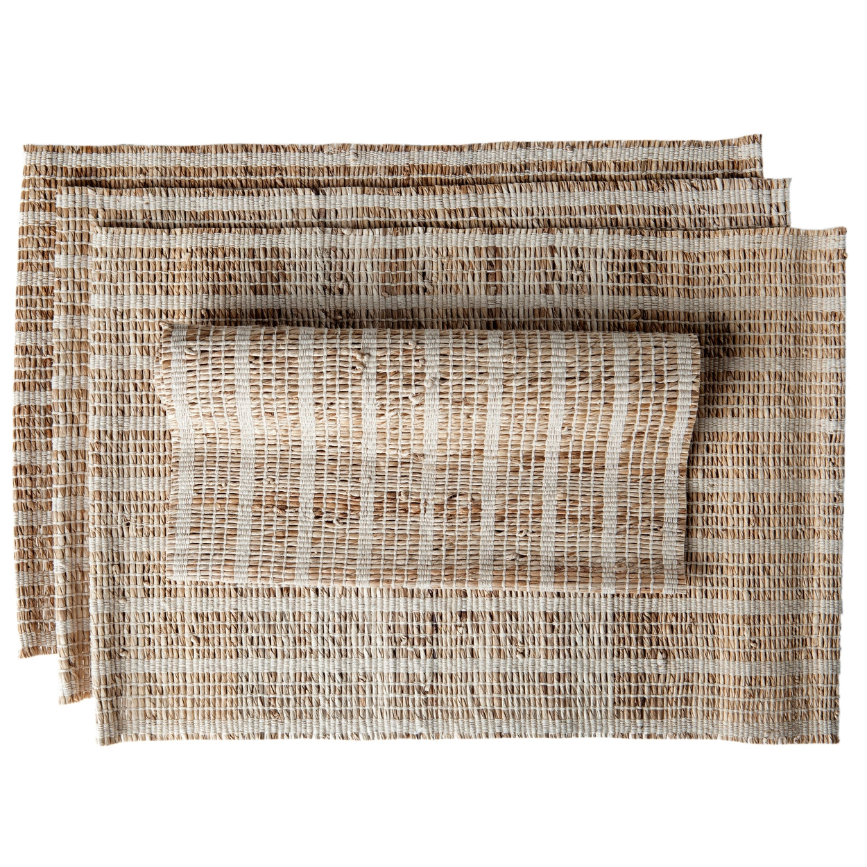 Handwoven Banana Fiber Placemats | 13″ × 19″ | Set of 4 | Fair Trade | Table Classics