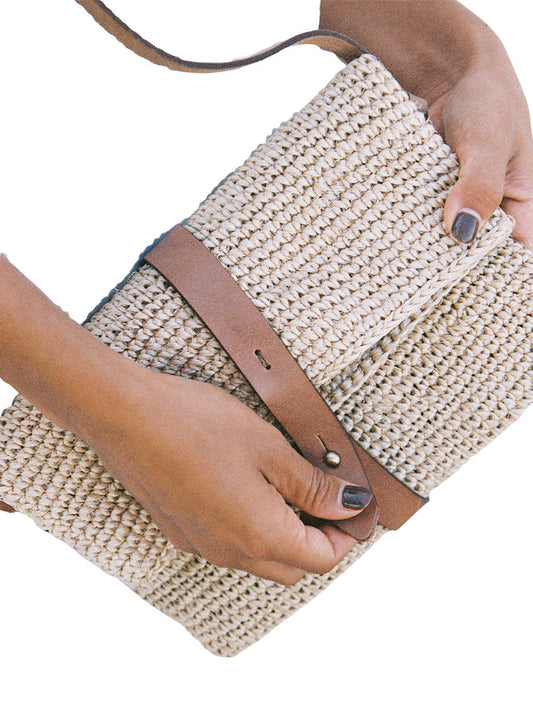 Rosa Woven Satchel Bag | Natural