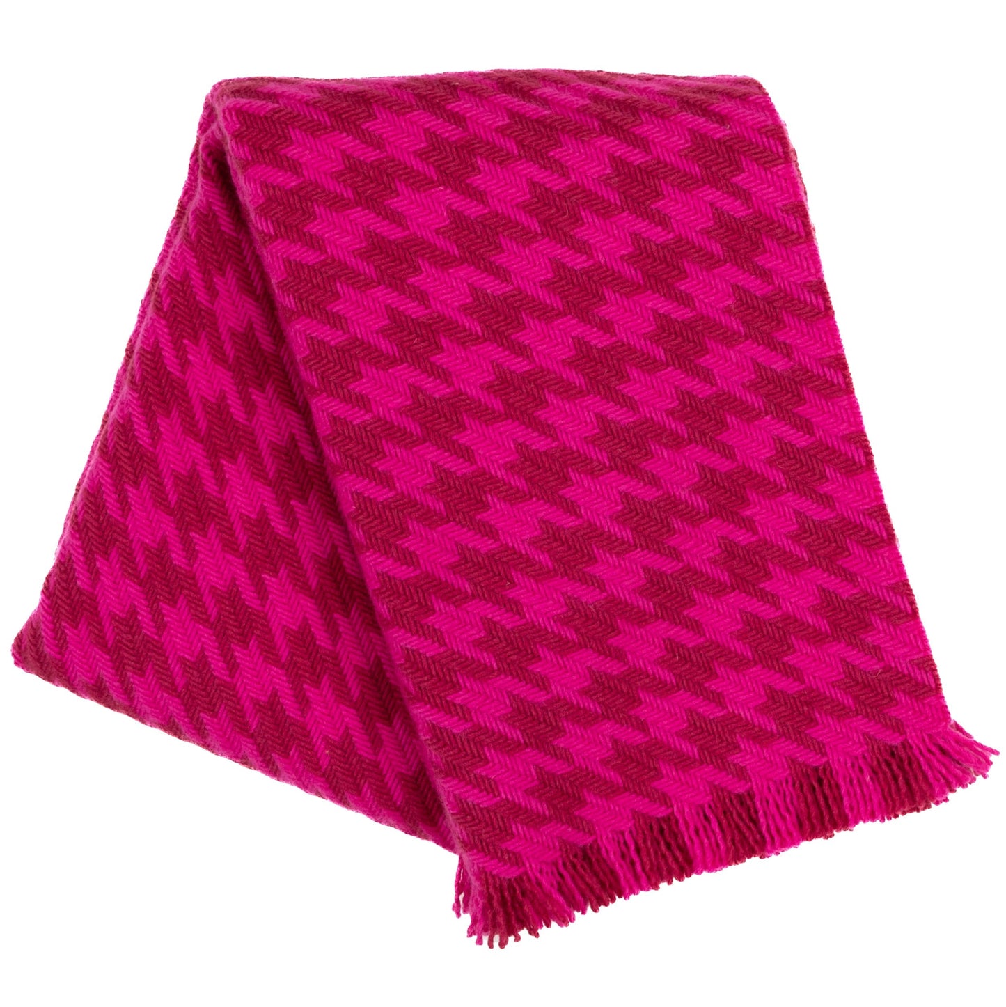 Southampton Home Naturally Weighted Houndstooth Throw - Pink