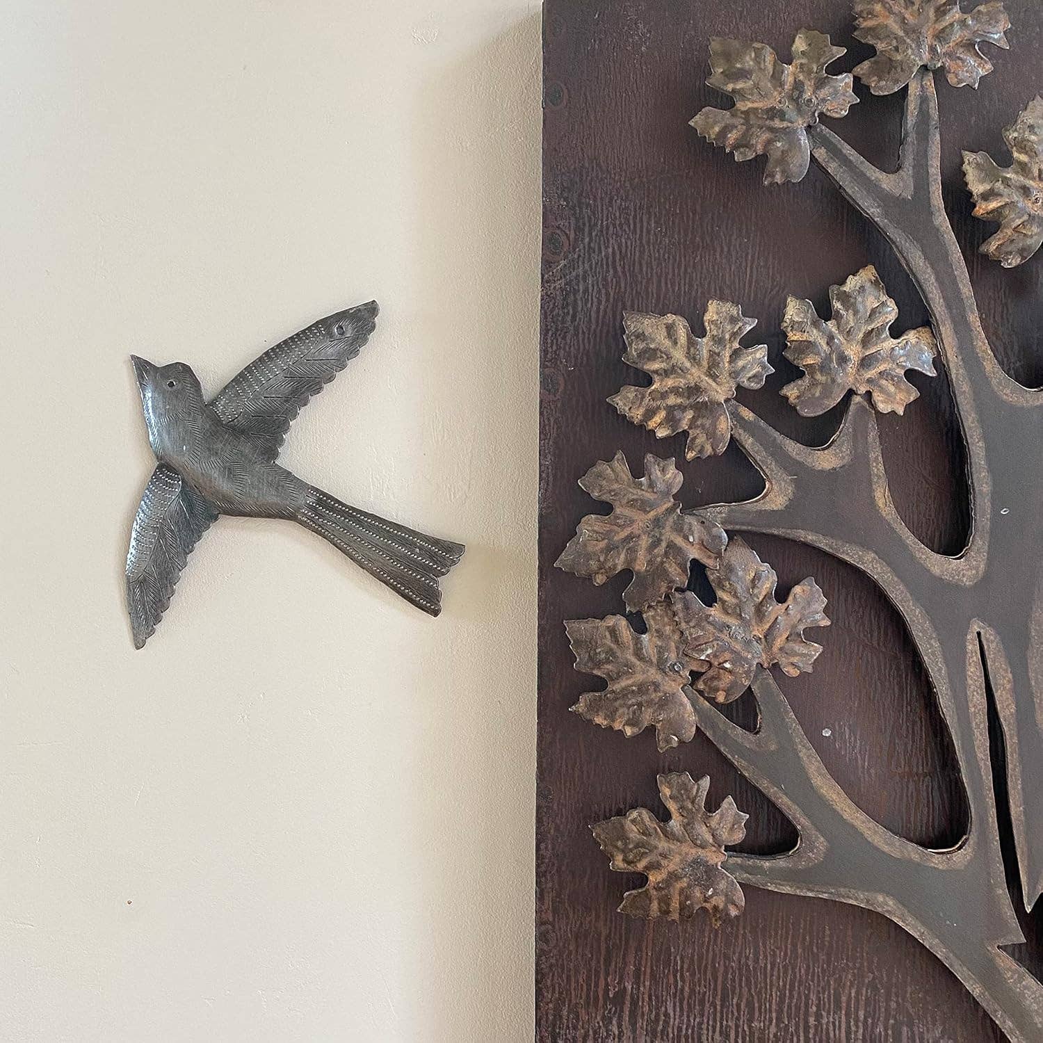 7" Small Metal Bird, Decorative Accent Handmade Wall Art