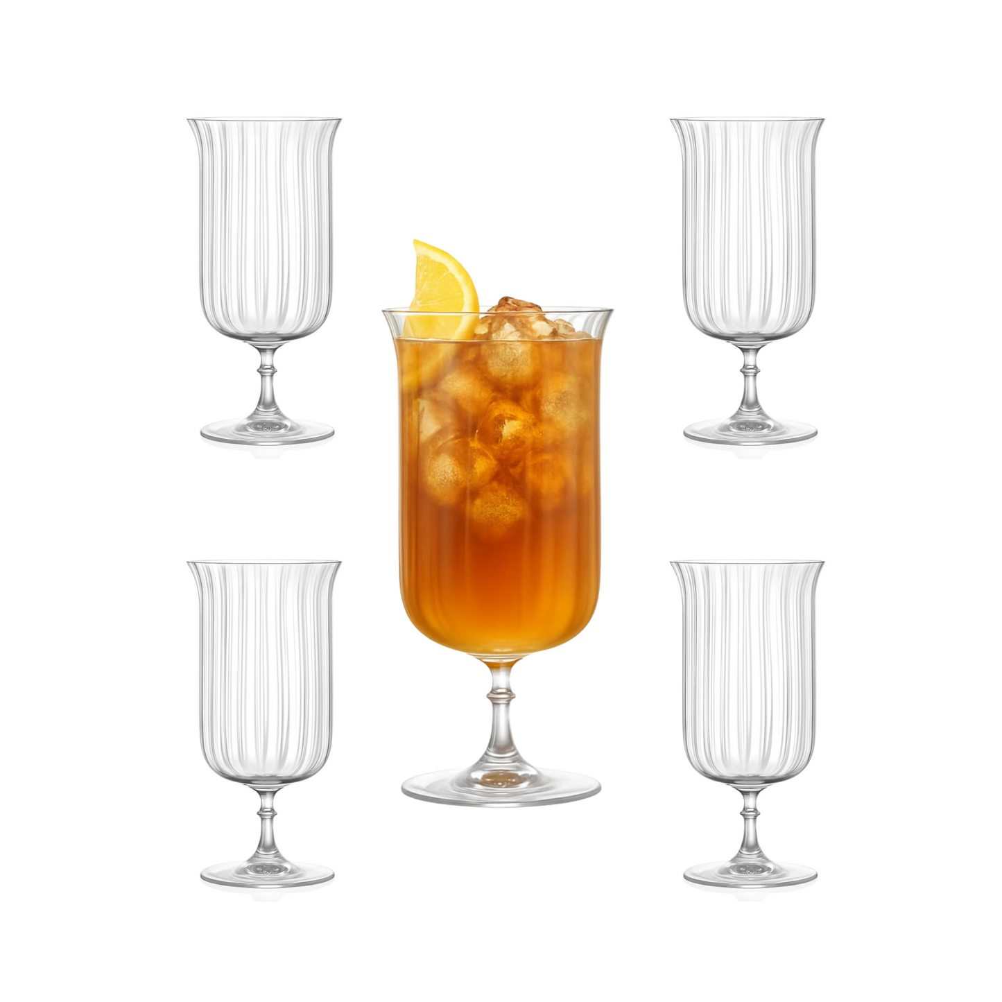 Rims Orient-Coupe Gin Sour/Long Island Ribbed Cocktail Glasses