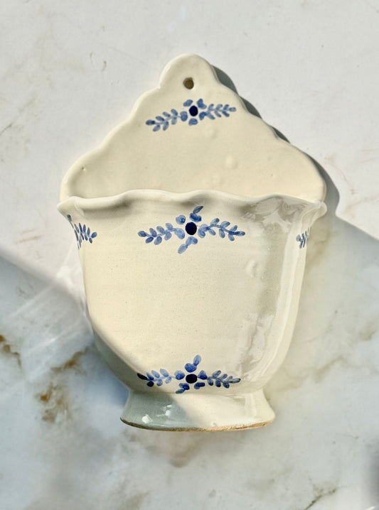 Hand-painted Margot Wall Vase, Blue