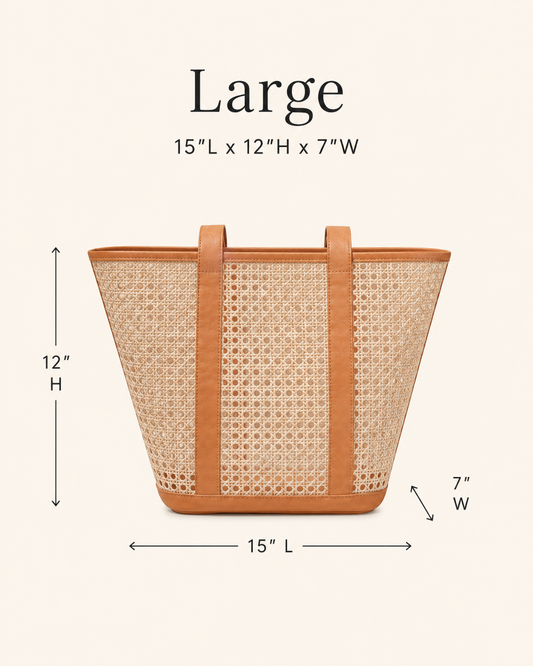 Raja Leather and Cane Carryall Bag