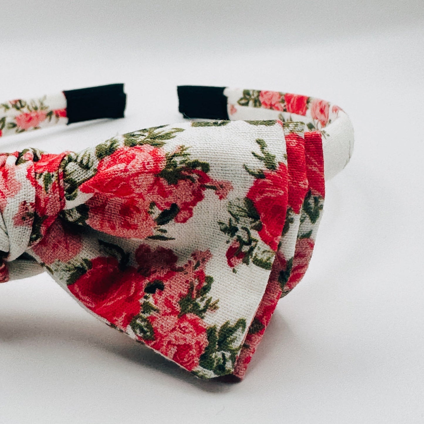 Three Little Bows Headband-Roses Rouge