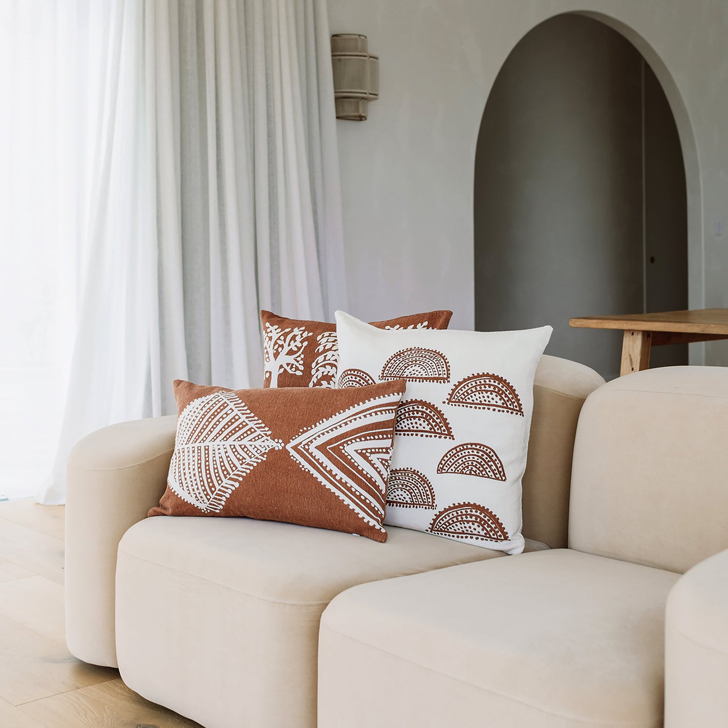Oceanic elegance artisan print fish lumbar pillow cover
