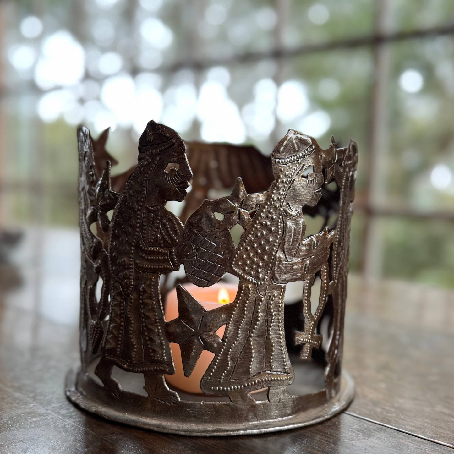 Handmade Haitian Metal Nativity Candleholder – Fair Trade
