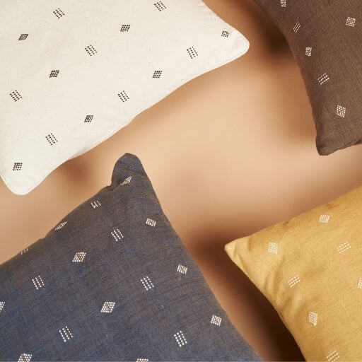 Nira White Hand Spun Organic Cotton Handloom  Pillow Cover