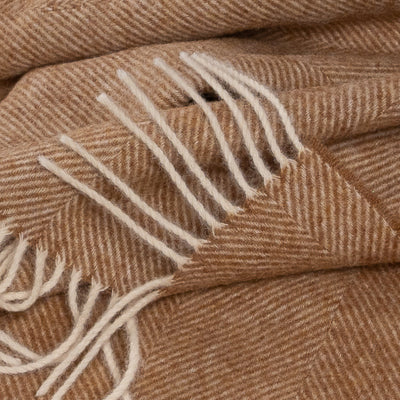 Southampton Home Shetland Lambswool Herringbone Throw – Rust