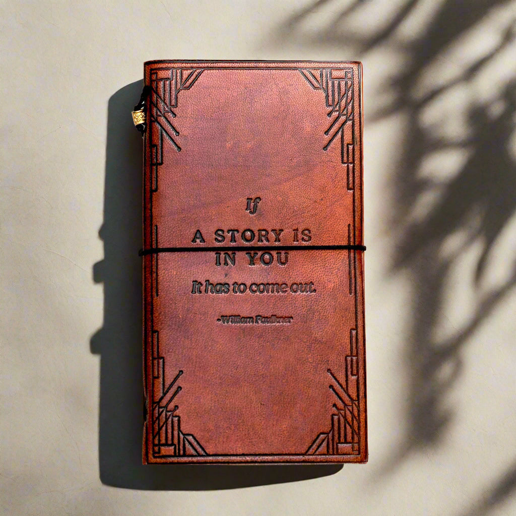 Debossed Refillable Leather Traveler's Notebook