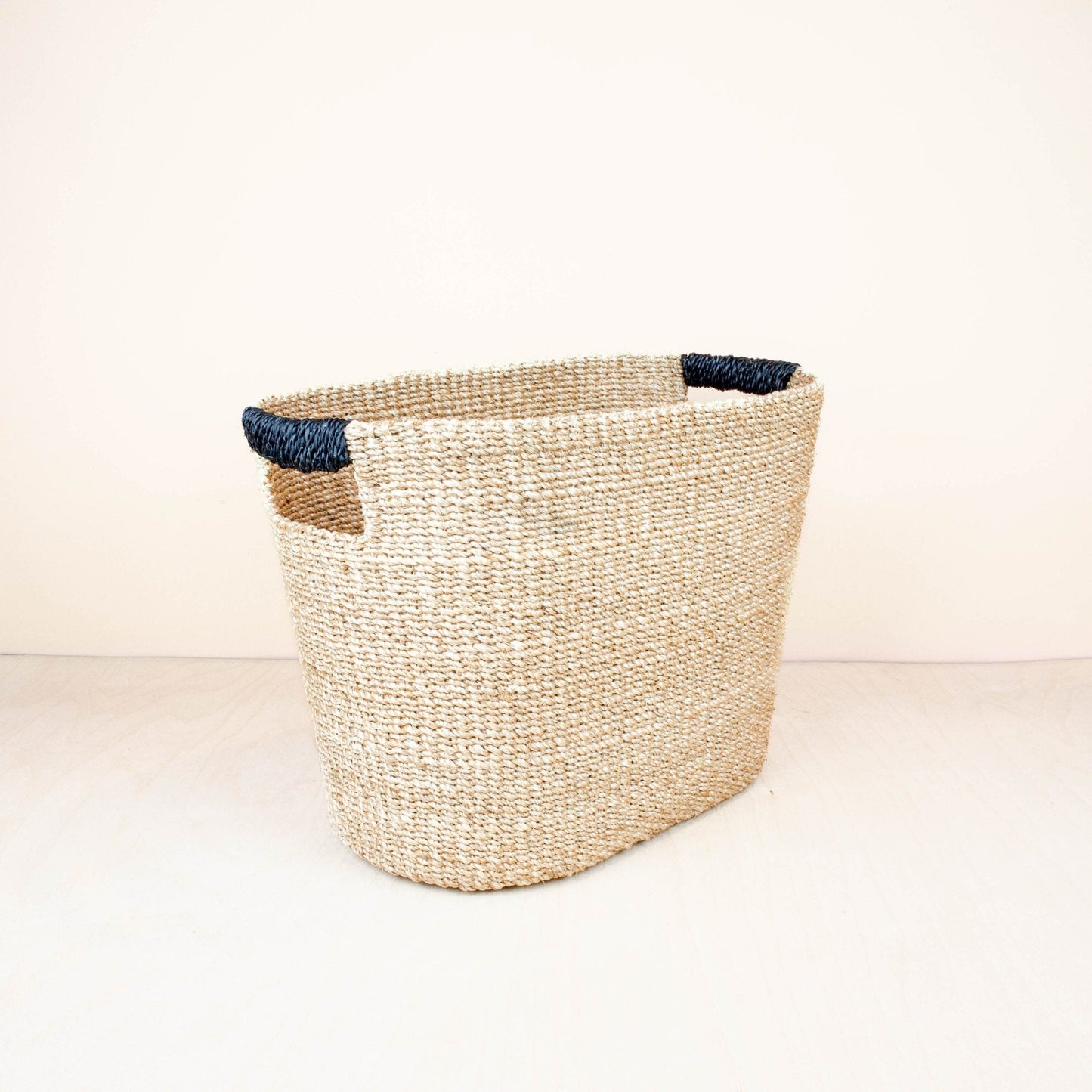 S/2 Black Oval Storage Baskets