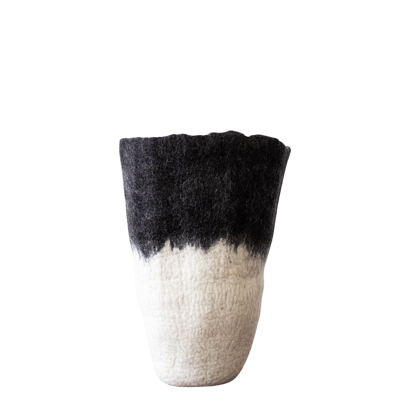Eclipse Black & White Wool Floor Vase