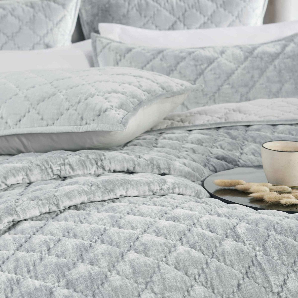 Clermont Diamond Velvet Quilt
