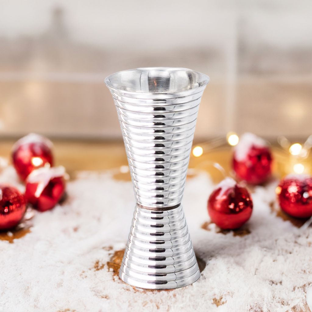 Fluted Silver Double Side Jigger