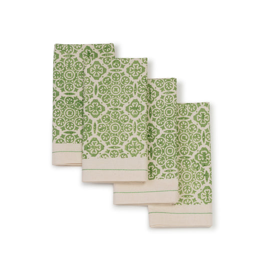 Hand Block Printed Cotton Napkins, Set of 4 | 18″×18″ | Fair Trade | Embellish