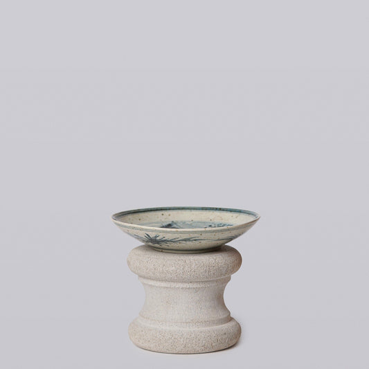 Small Blue and White Porcelain Dancing Crane Dish