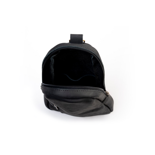 Sling Crossbody Backpack in Black