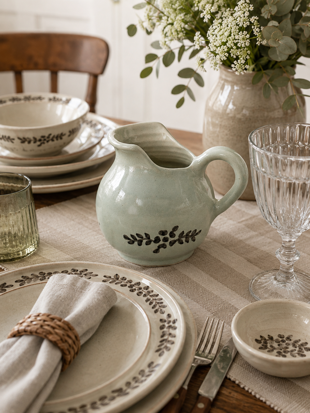 Hand-painted Margot Creamer, Brown