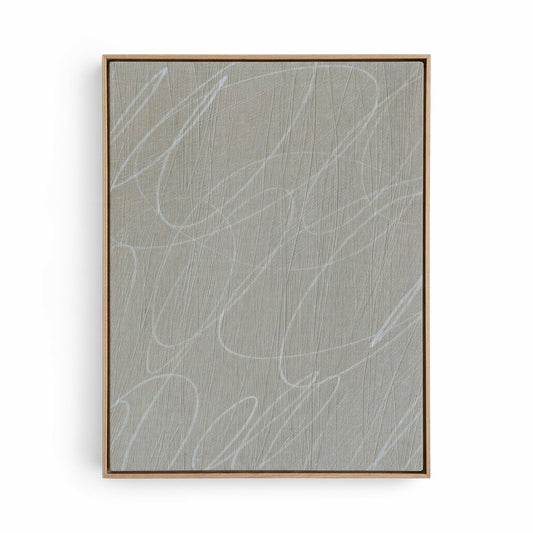 Gestural Marks in French Linen Framed Canvas Wall Art