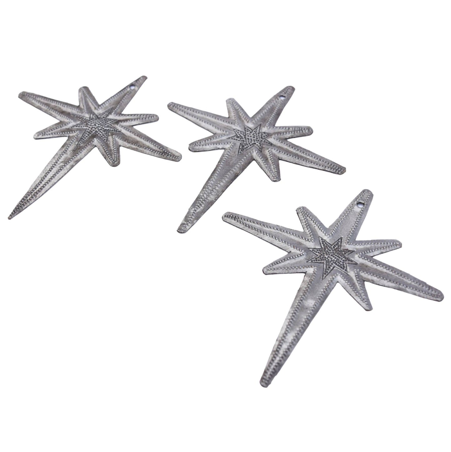Handmade Recycled Steel Star Ornaments
