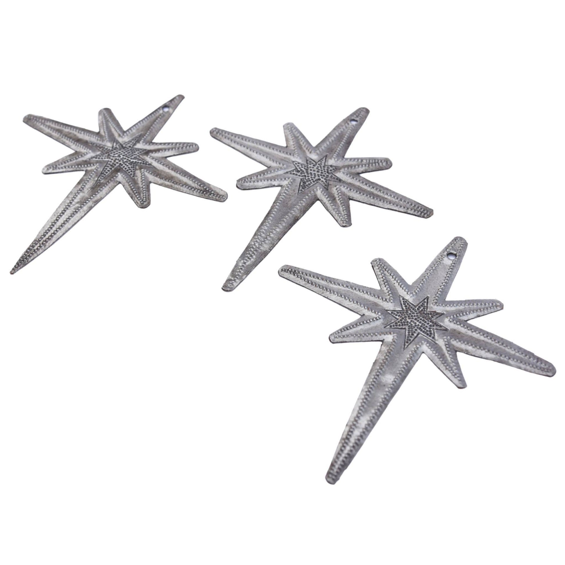 Handmade Recycled Steel Star Ornaments