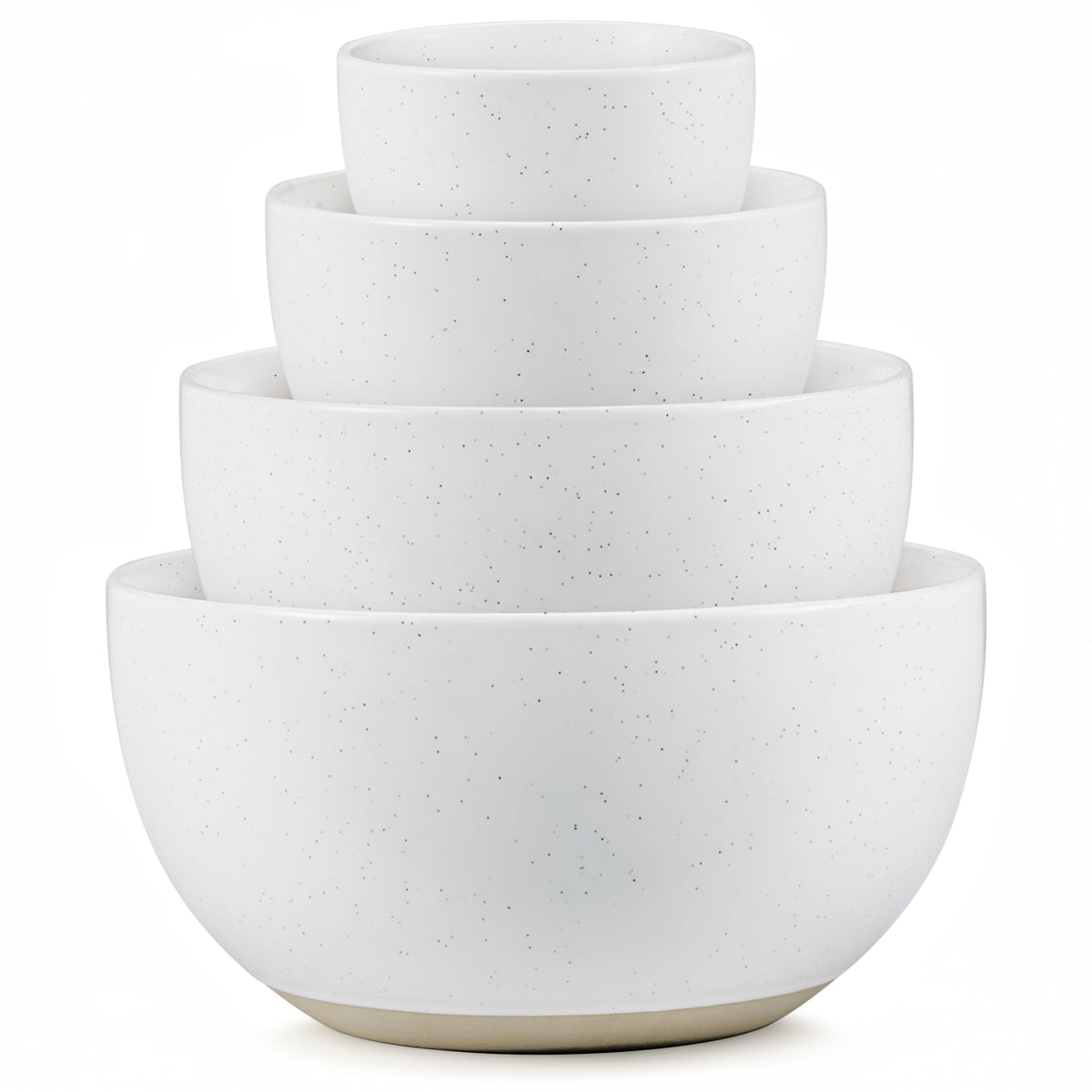 Ceramic Nesting Bowls, 18/40/90/140 oz, Moonstone, Set of 4