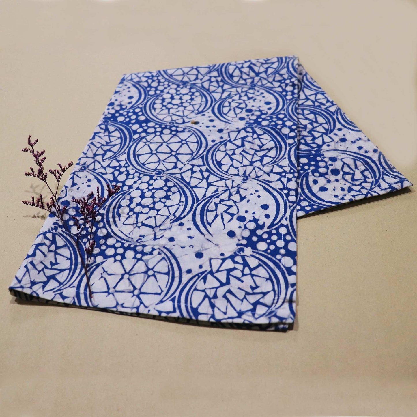 Batik Tea Towel Hand Dyed, Blue Stone, Hand Dyed, 100% Cotton