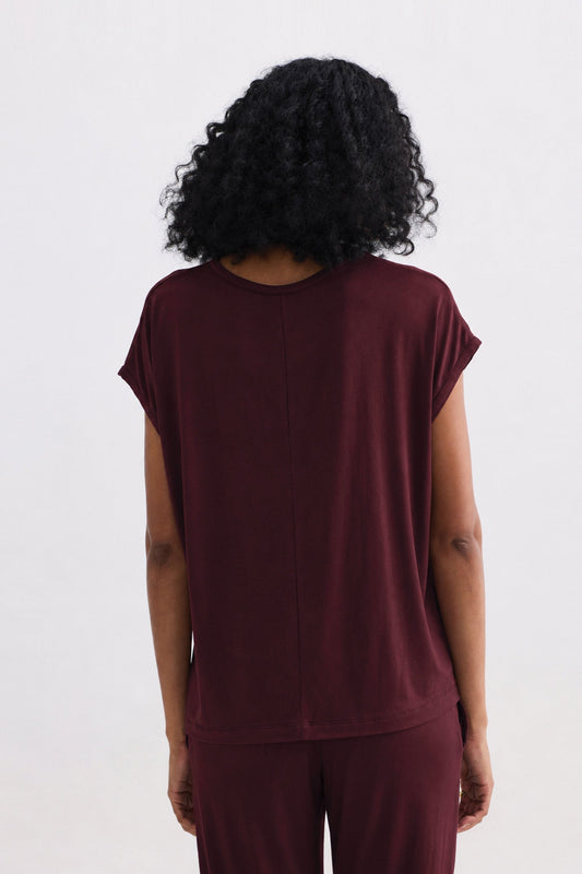 Relaxed Tee in Merlot