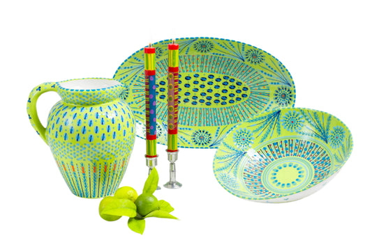 Large Ceramic Serving Bowls - Lime