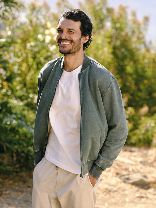Walter Mineral Wash Heavy Terry Bomber Jacket