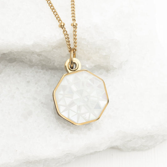 Pearl necklace, mother of pearl, gold shades, women's jewelry, sustainable fair trade jewelry, cute necklace