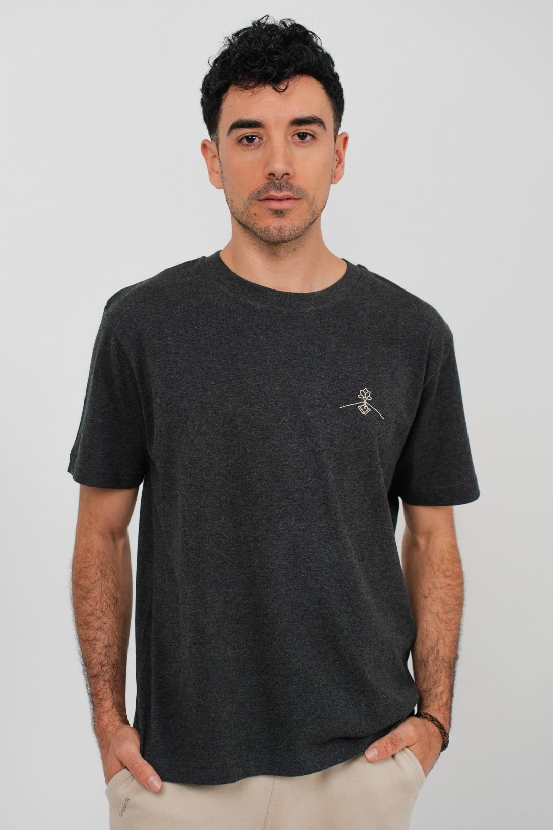Camiseta orgánica - Gris Oscuro Jaspeado