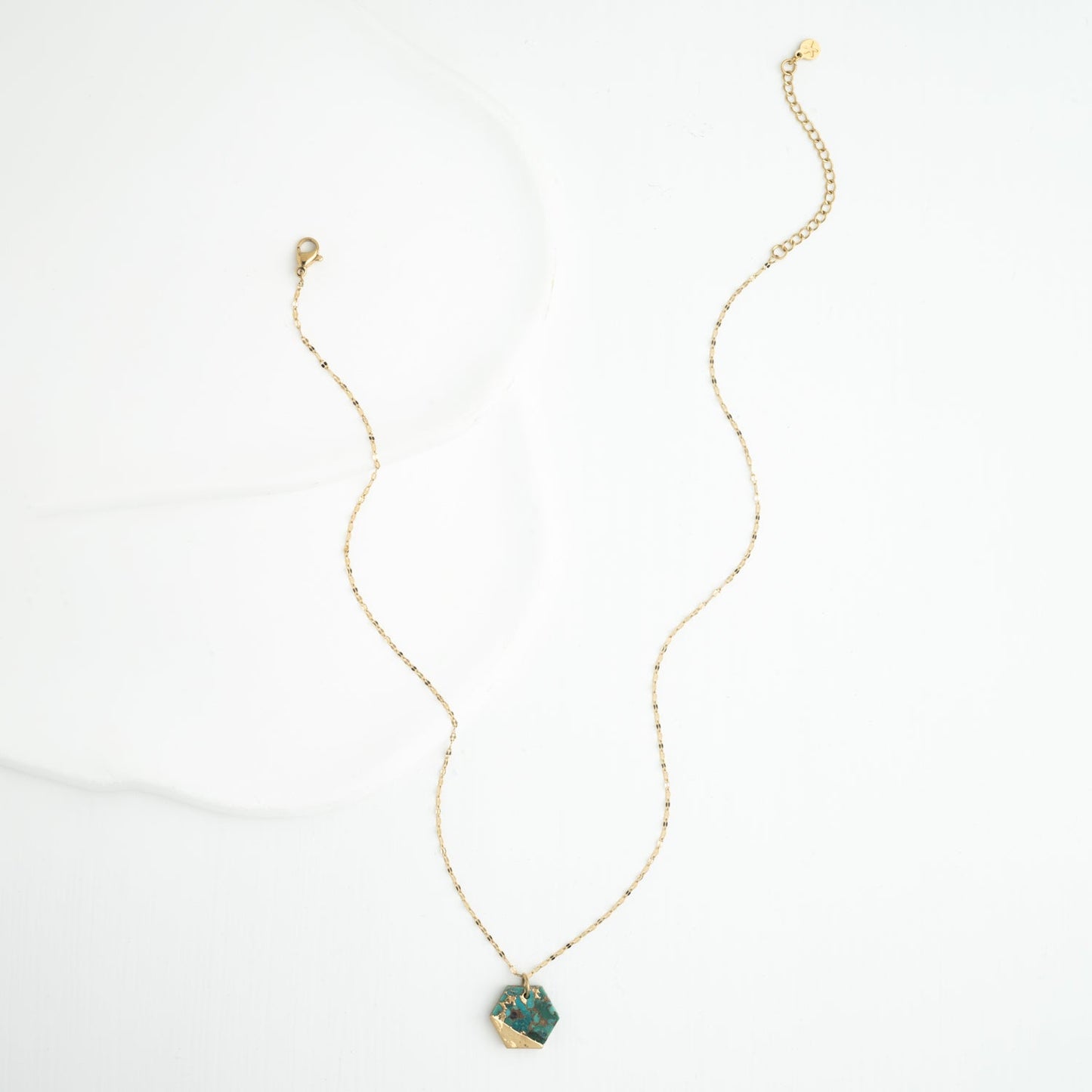 Golden and turquoise necklace for women, creative gift ideas for Christmas, fair trade store online 