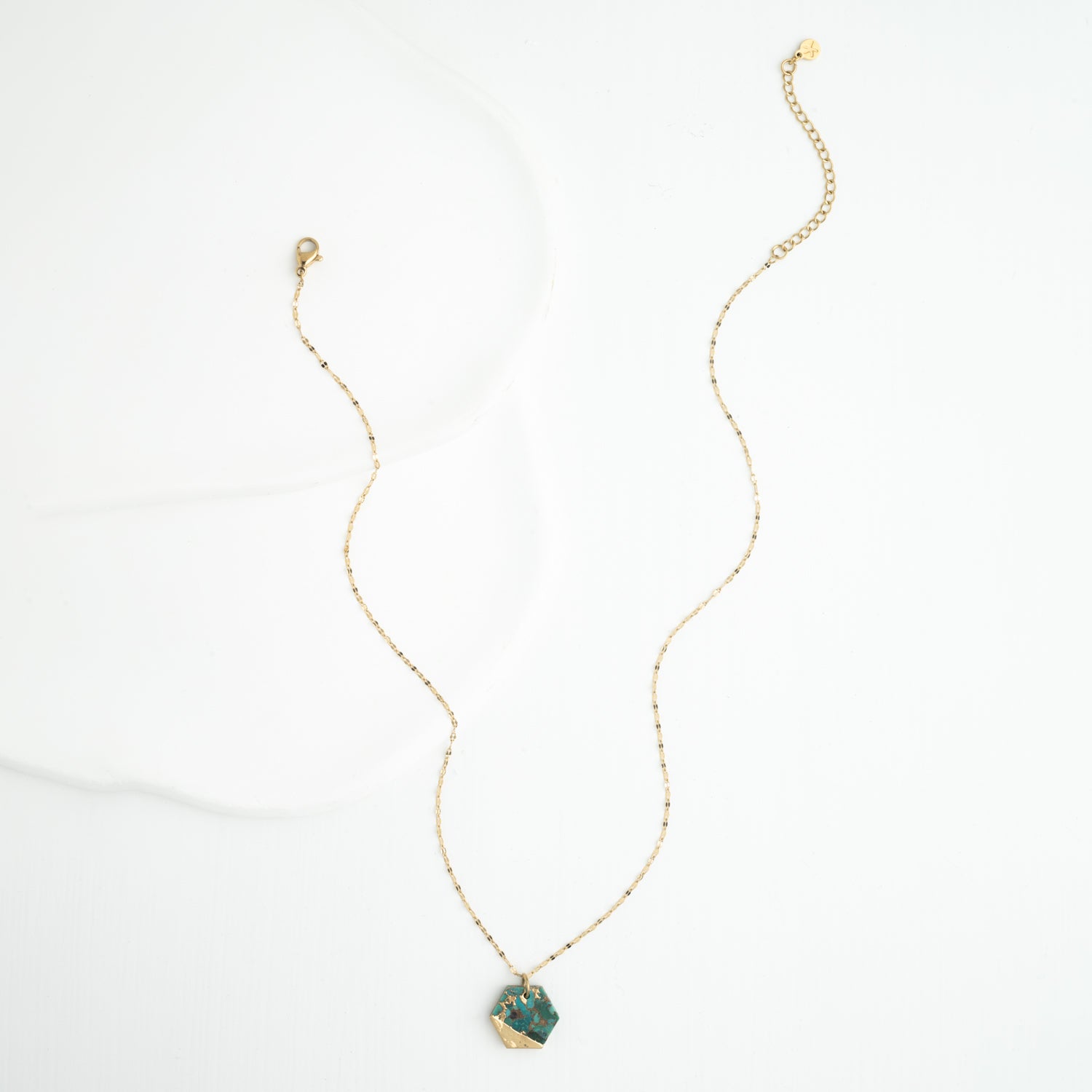 Golden and turquoise necklace for women, creative gift ideas for Christmas, fair trade store online 