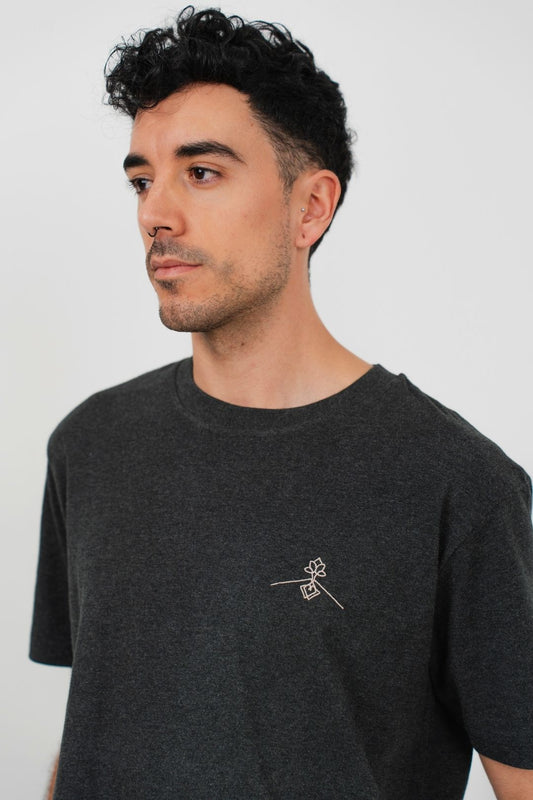 Camiseta orgánica - Gris Oscuro Jaspeado